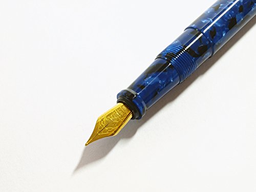 大西製作所 アセテート きららブルー 万年筆 細軸 ペン先F（細字
